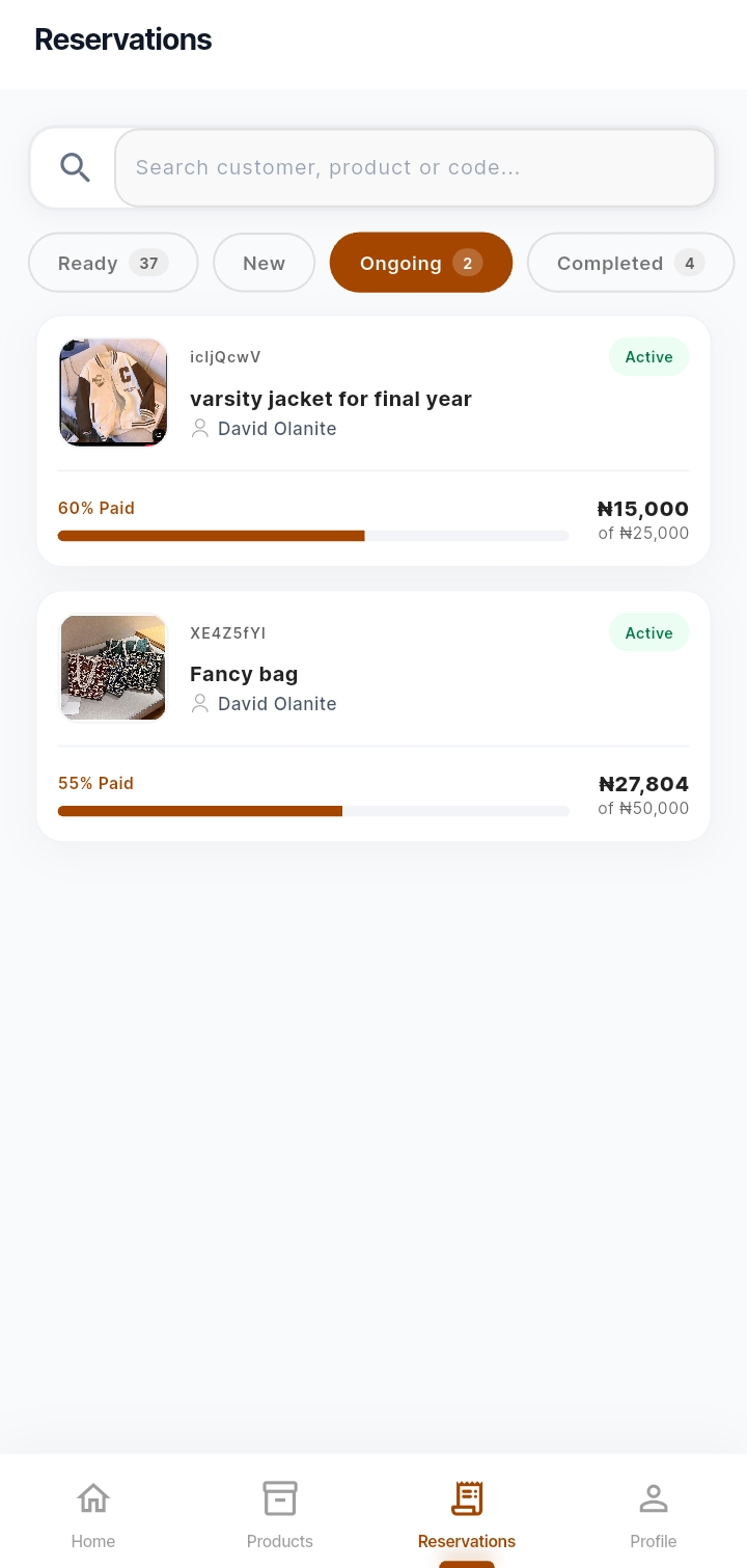 Korra merchant app showing wallet balance and active plans